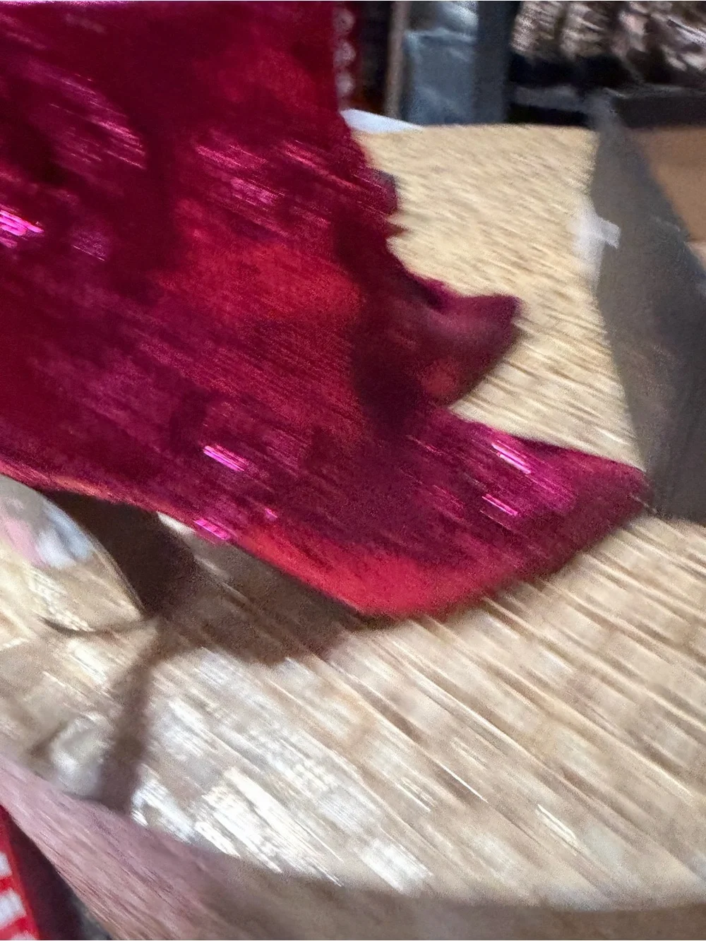 Betsey Johnson Deep Pink Velvet Sequin Floral Ankle Boots